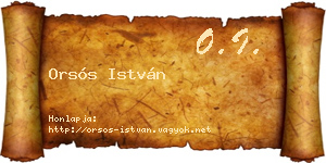 Orsós István névjegykártya