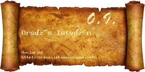 Orsós István névjegykártya